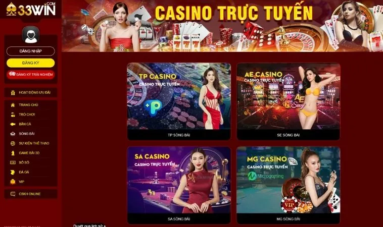 Kinh Nghiệm Chinh Phục Casino Online 33WIN Từ Cao Thủ Cá Cược 1 Sảnh Casino Online 33WIN hợp tác với những nhà cung cấp uy tín hàng đầu