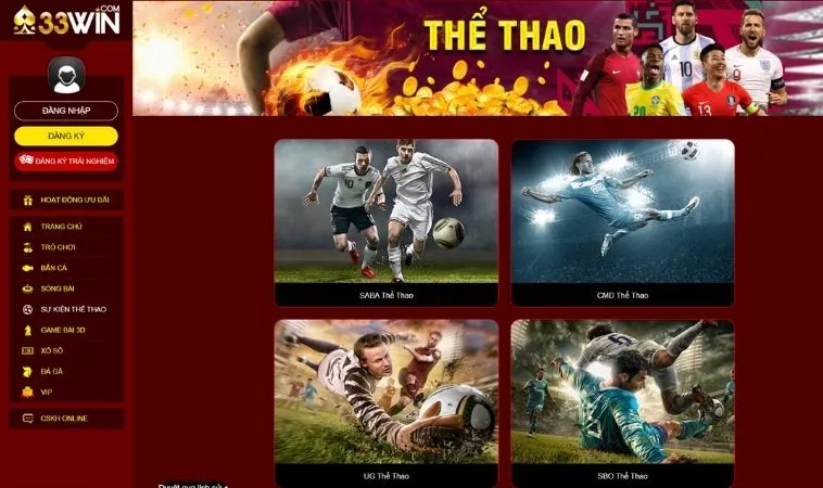 Sảnh thể thao 33WIN uy tín, chất lượng để tham gia cá cược